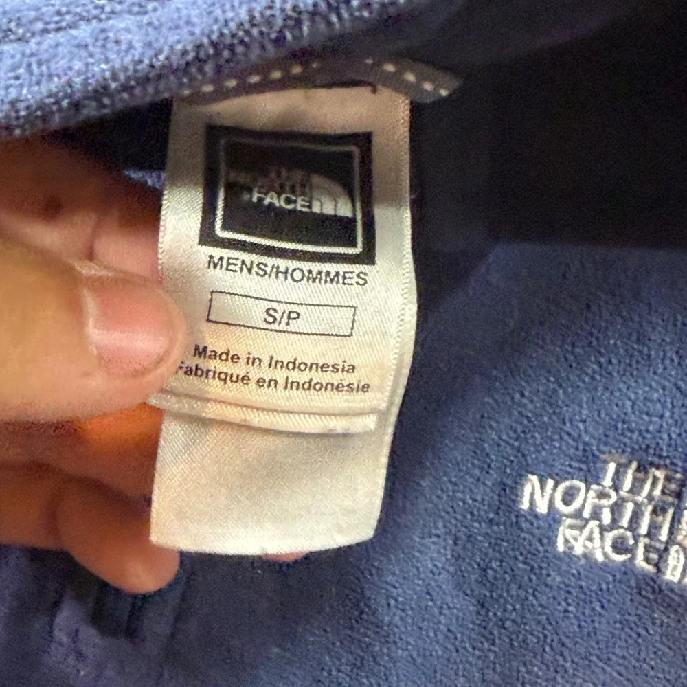 The North Face TKA 100 Fleece Pullover Mens Small Navy Blue Good 1/4 Zip Jacket
